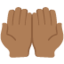 Emoji Mani unite in alto: carnagione abbastanza scura su X / Twitter