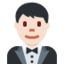 Emoji Uomo in smoking: carnagione chiara su X / Twitter