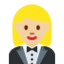 Emoji Femme en smoking : peau moyennement claire sur X / Twitter