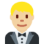Mann im Smoking: mittelhelle Hautfarbe-Emoji auf X / Twitter