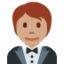 Emoji Người mặc bộ vest: màu da trung bình trên X / Twitter