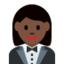 Emoji Femme en smoking : peau foncée sur X / Twitter
