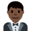 Mann im Smoking: dunkle Hautfarbe-Emoji auf X / Twitter
