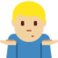 Man Shrugging: Medium-Light Skin Tone emoji on X / Twitter