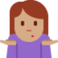 Schulterzuckende Frau: mittlere Hautfarbe-Emoji auf X / Twitter