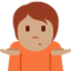 Emoji Persona che scrolla le spalle: carnagione olivastra su X / Twitter