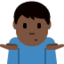 Man Shrugging: Dark Skin Tone emoji on X / Twitter