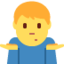 Man Shrugging emoji on X / Twitter