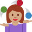Emoji Giocoliere donna: carnagione olivastra su X / Twitter