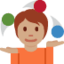 Emoji Persona che fa giocoleria: carnagione olivastra su X / Twitter