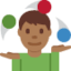 Emoji Giocoliere uomo: carnagione abbastanza scura su X / Twitter
