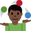 X / Twitter üzerinde Jonglör erkek: koyu cilt tonu emojisi