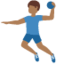 Handballspieler: mitteldunkle Hautfarbe-Emoji auf X / Twitter