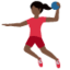 Woman Playing Handball: Dark Skin Tone emoji on X / Twitter