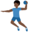 Man Playing Handball: Dark Skin Tone emoji on X / Twitter