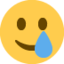 Emoji Faccina sorridente con lacrima su X / Twitter