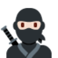 Emoji Ninja: carnagione chiara su X / Twitter