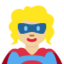 Emoji Supereroina: carnagione abbastanza chiara su X / Twitter