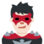Emoji Supercattivo uomo: carnagione chiara su X / Twitter