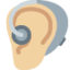 Emoji Orecchio con apparecchio acustico: carnagione abbastanza chiara su X / Twitter