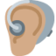 Ohr mit Hörgerät: mittlere Hautfarbe-Emoji auf X / Twitter