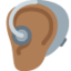 Emoji Orecchio con apparecchio acustico: carnagione abbastanza scura su X / Twitter