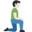 Man Kneeling Facing Right: Light Skin Tone emoji on X / Twitter