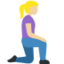 Woman Kneeling Facing Right: Medium-Light Skin Tone emoji on X / Twitter