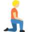 Person Kneeling Facing Right: Medium-Light Skin Tone emoji on X / Twitter