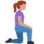 Woman Kneeling Facing Right: Medium Skin Tone emoji on X / Twitter