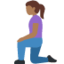 Woman Kneeling: Medium-Dark Skin Tone emoji on X / Twitter
