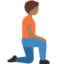 Person Kneeling Facing Right: Medium-Dark Skin Tone emoji on X / Twitter