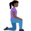 Woman Kneeling Facing Right: Dark Skin Tone emoji on X / Twitter