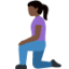 Emoji Donna inginocchiata: carnagione scura su X / Twitter