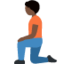 Emoji Persona inginocchiata: carnagione scura su X / Twitter