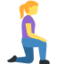 Emoji Donna inginocchiata: a destra su X / Twitter