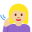 Gehörlose Frau: mittelhelle Hautfarbe-Emoji auf X / Twitter