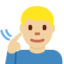 X / Twitter での 耳の不自由な男性: やや薄い肌色 絵文字
