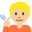 Gehörlose Person: mittelhelle Hautfarbe-Emoji auf X / Twitter