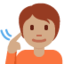 Emoji Pessoa surda: pele morena no X / Twitter