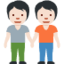 X / Twitter의 손을 잡고 있는 두 명의 사람: 하얀 피부 이모지