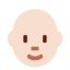 Person: Light Skin Tone, Bald emoji on X / Twitter