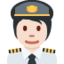 Emoji Pilota: carnagione chiara su X / Twitter