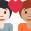Couple with Heart: Person, Person, Light Skin Tone, Medium Skin Tone emoji on X / Twitter