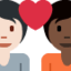 อีโมจิ คู่รัก: คน คน โทนผิวสีขาว และ โทนผิวสีเข้ม บน X / Twitter