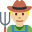 Emoji Petani: ton kulit sederhana cerah pada X / Twitter