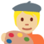 Emoji Artista: carnagione abbastanza chiara su X / Twitter
