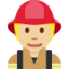 Emoji Ahli bomba: ton kulit sederhana cerah pada X / Twitter