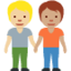 อีโมจิ คนจับมือกัน: โทนผิวสีขาวเหลือง โทนผิวสีเหลือง บน X / Twitter