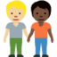 อีโมจิ คนจับมือกัน: โทนผิวสีขาวเหลือง โทนผิวสีเข้ม บน X / Twitter